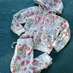 GAP Floral Print Hoodie and Joggers Set